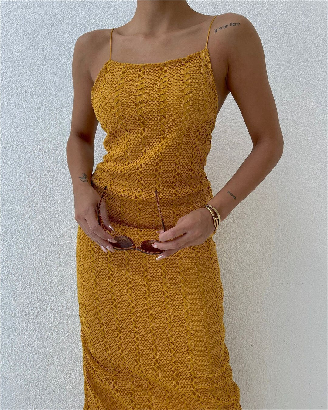 Strickkleid gelb