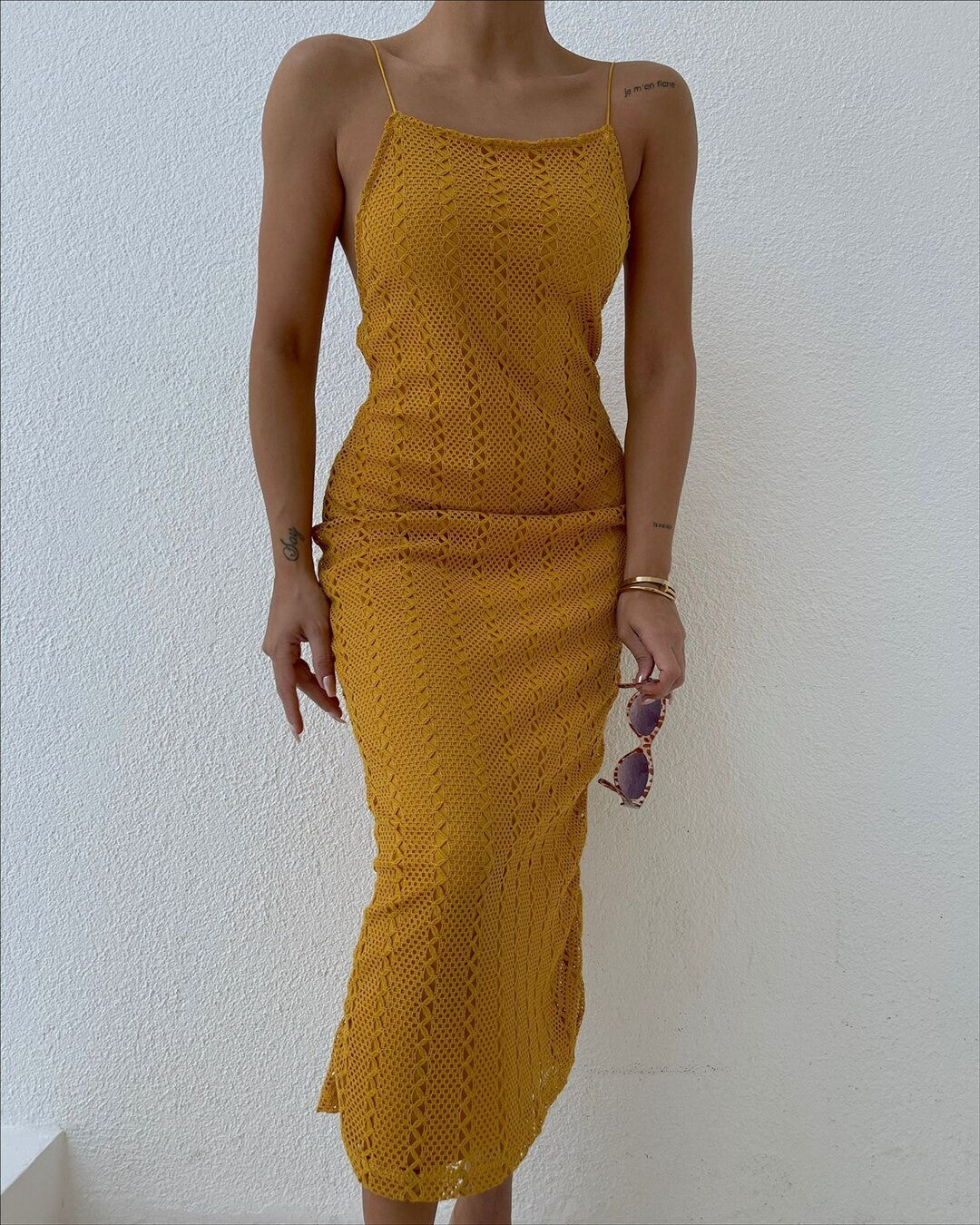 Strickkleid gelb