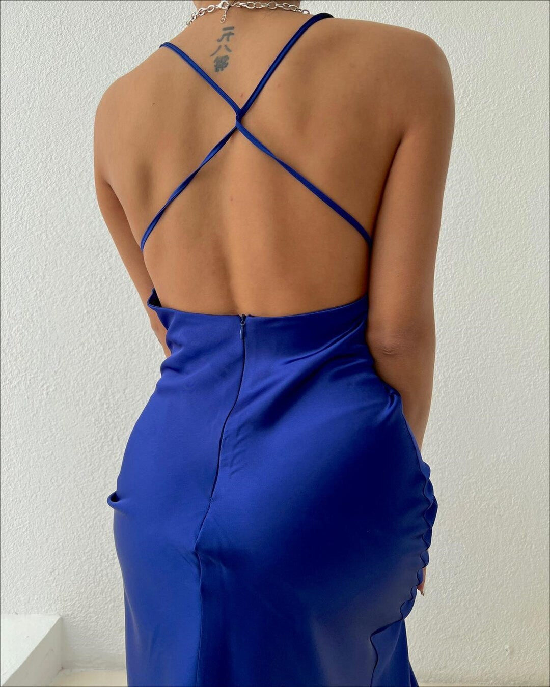 Satin look dress