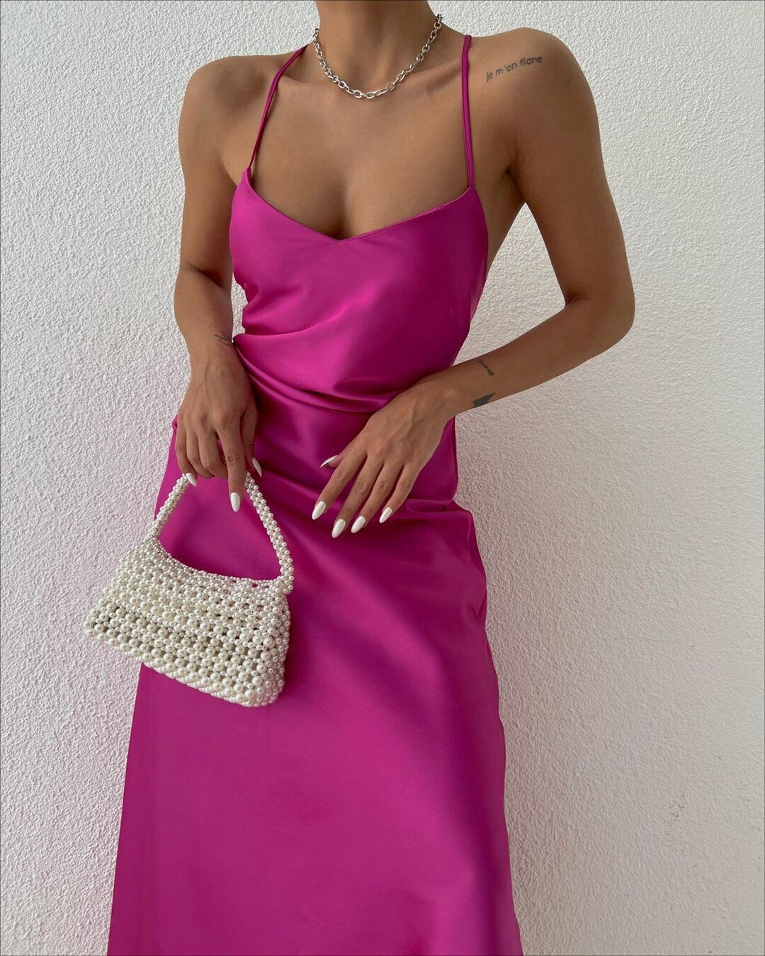Kleid in Satinoptik