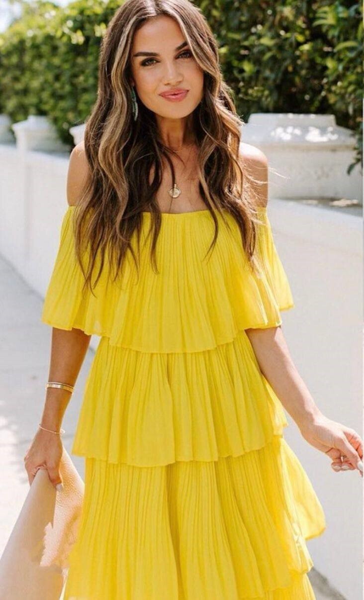 Tiered Pleated Dress