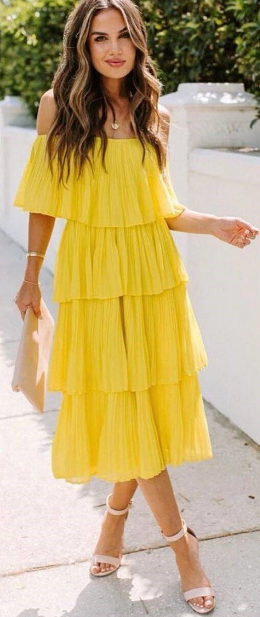 Tiered Pleated Dress