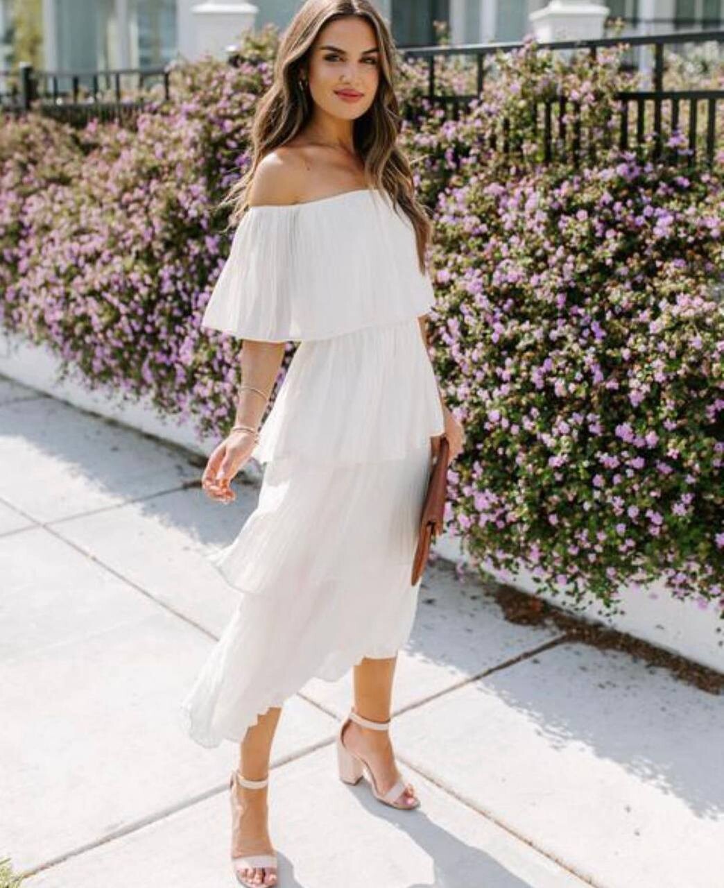 tiered pleated dress