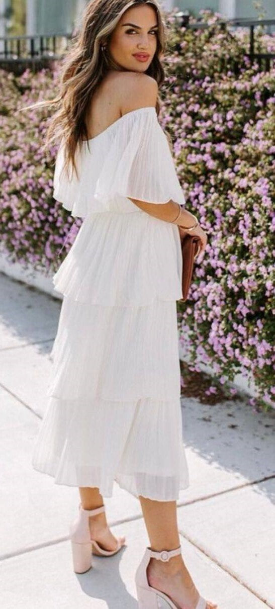 tiered pleated dress