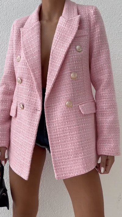 Blazer mit Strukturmuster und goldenen Knöpfen