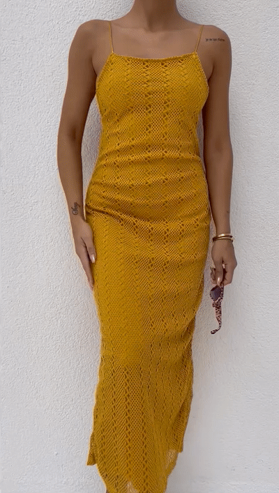 Strickkleid gelb