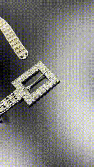 Rhinestone belt silver
