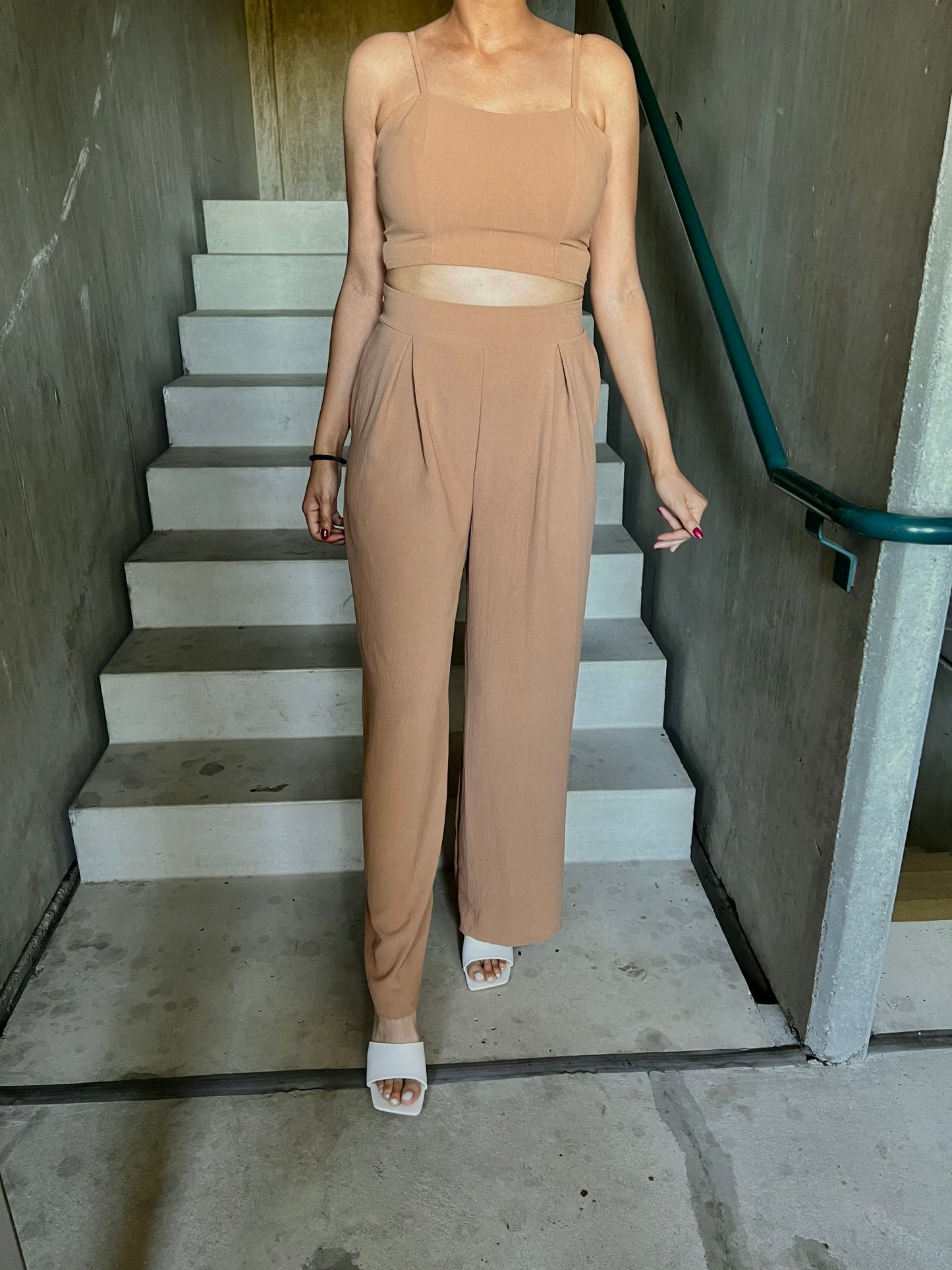 2 piece crop top and pants set