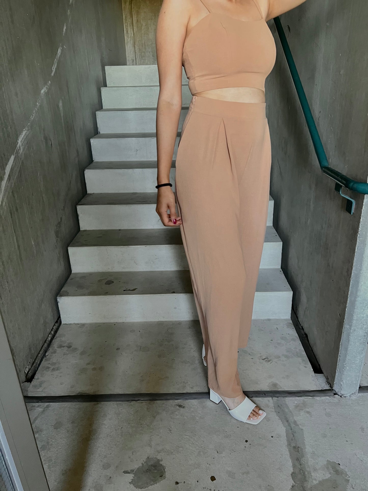 2 piece crop top and pants set