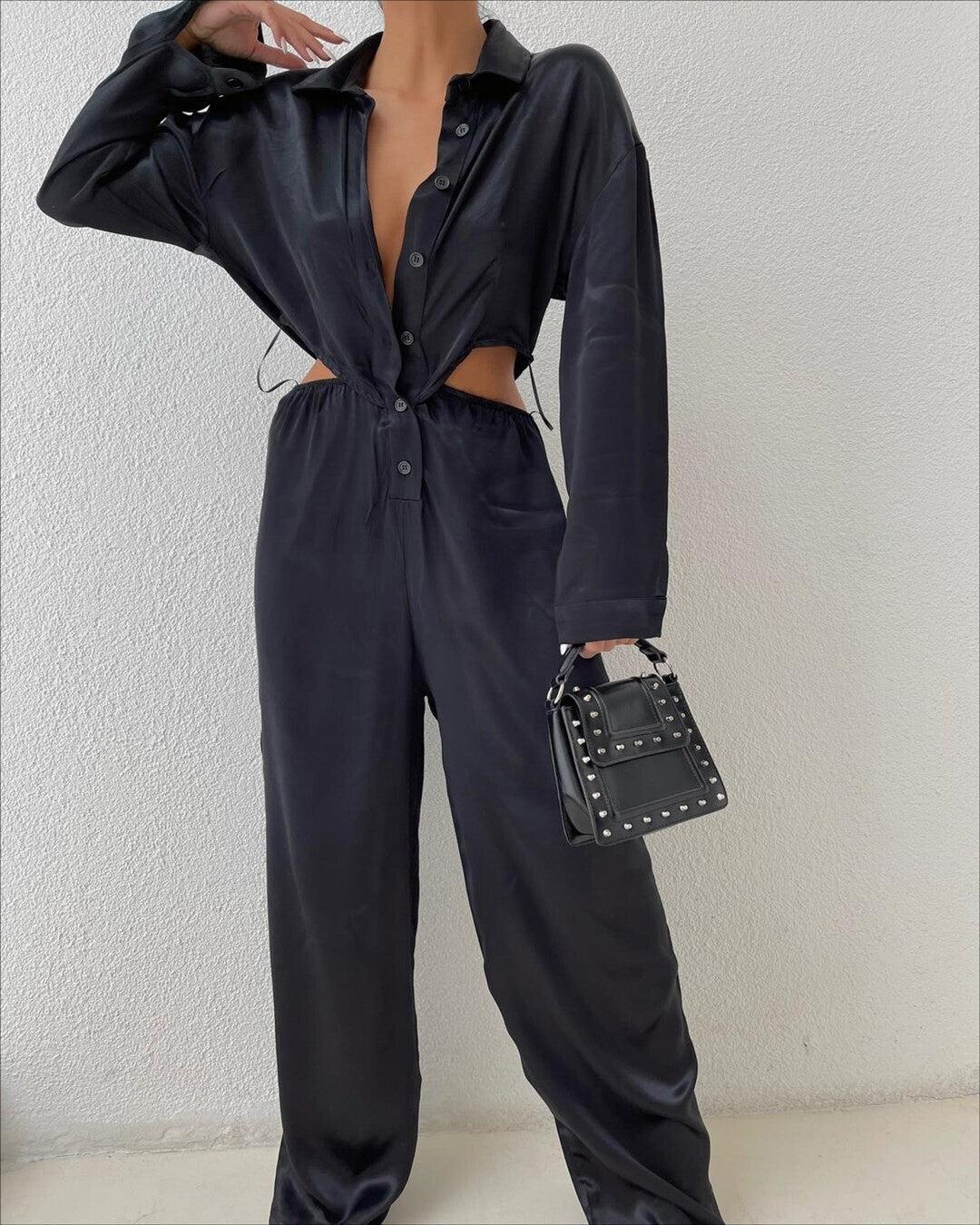 Jumpsuit with side slits