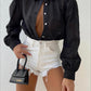 Shirt black with lock embroidery