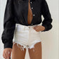 Shirt black with lock embroidery