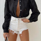 Shirt black with lock embroidery