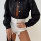 Shirt black with lock embroidery