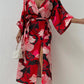 Kleid rot mit Muster
