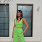 Green crop top