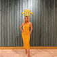 Strickkleid gelb