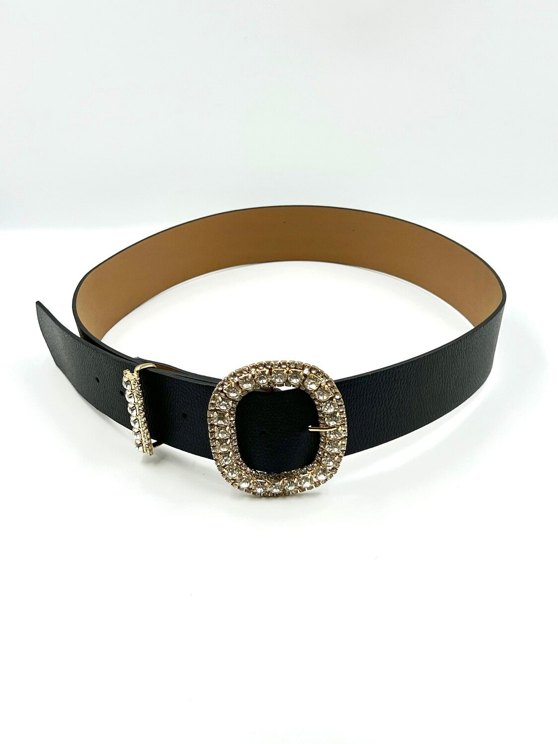 Belt with rhinestone embellishment